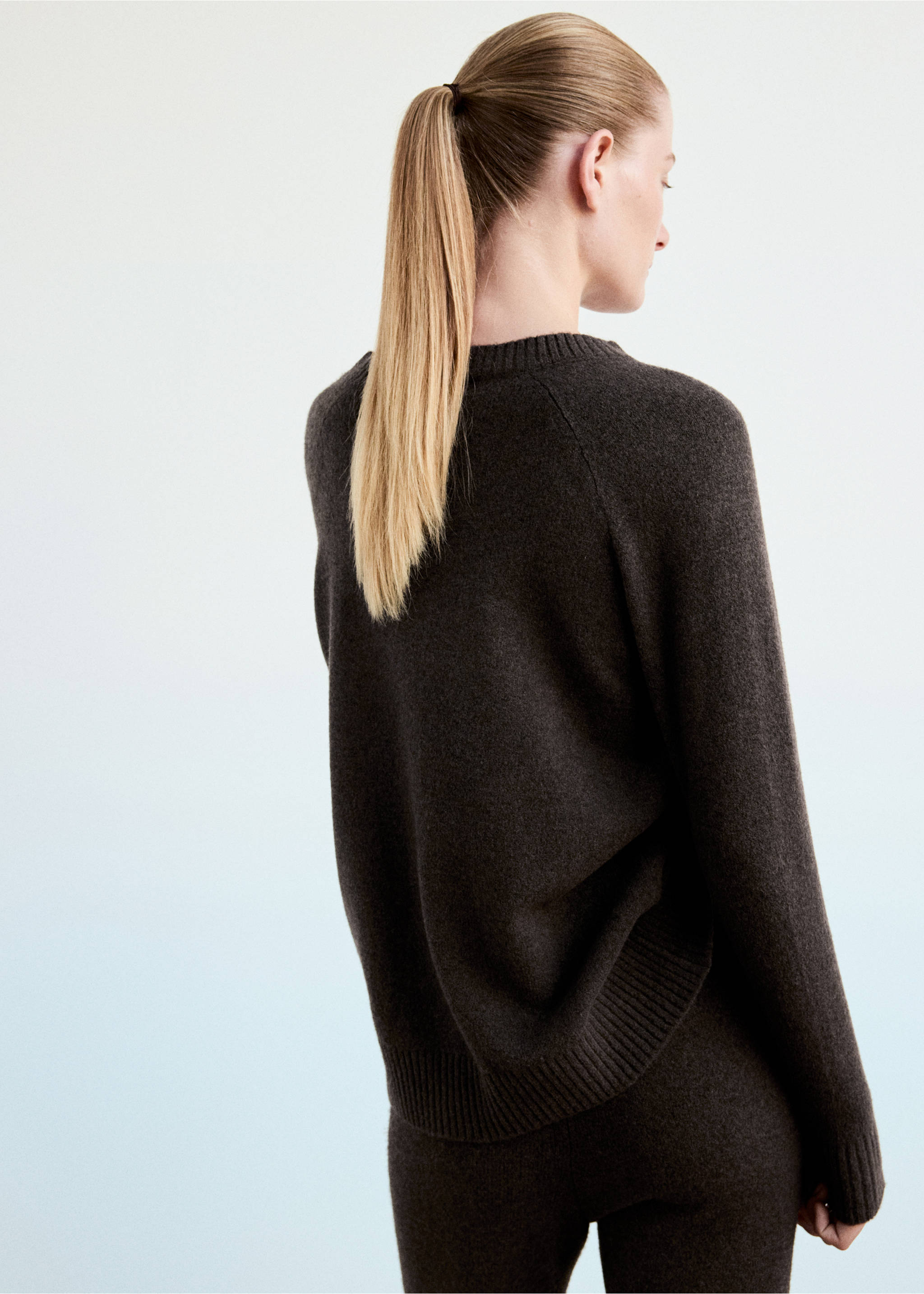 Jersey pyjama jumper with V-neck - Reverse of the article, Chocolate. Ref: 37021442-00.