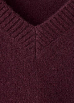 V-neck knit sweater — Burgundy 7