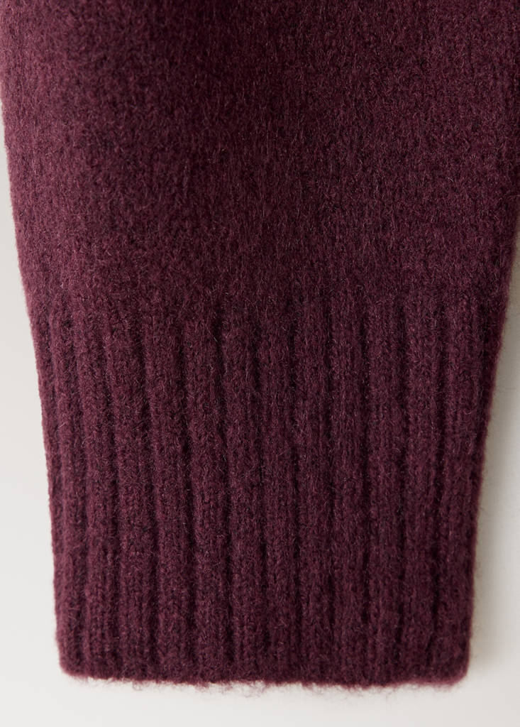 Jersey pyjama jumper with V-neck — Burgundy