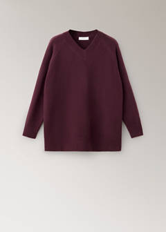 V-neck knit sweater — Burgundy 6