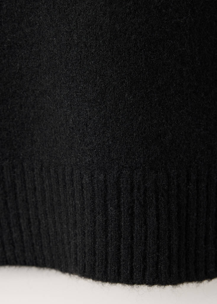 Jersey pyjama jumper with V-neck — Black