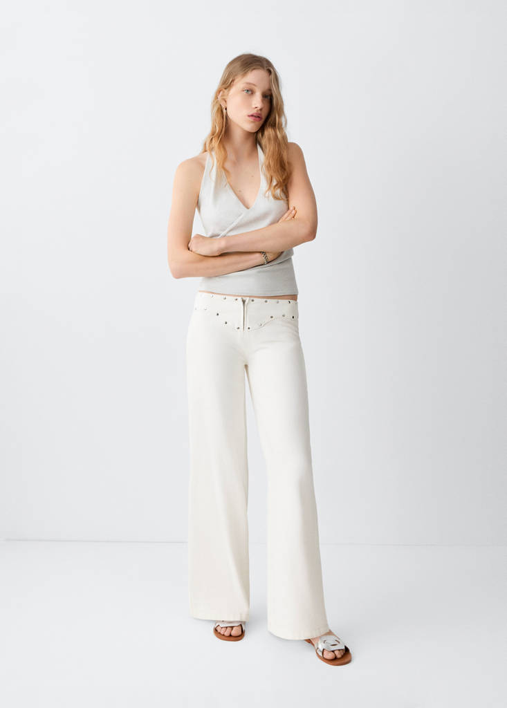 Low-waist jeans with permanent studs — Off White