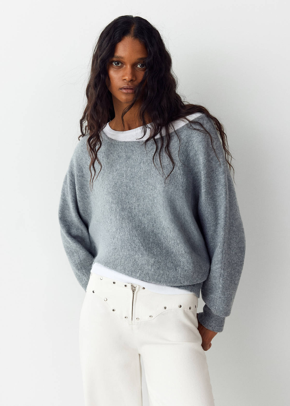 Straight-leg jeans with permanent studs — Off White