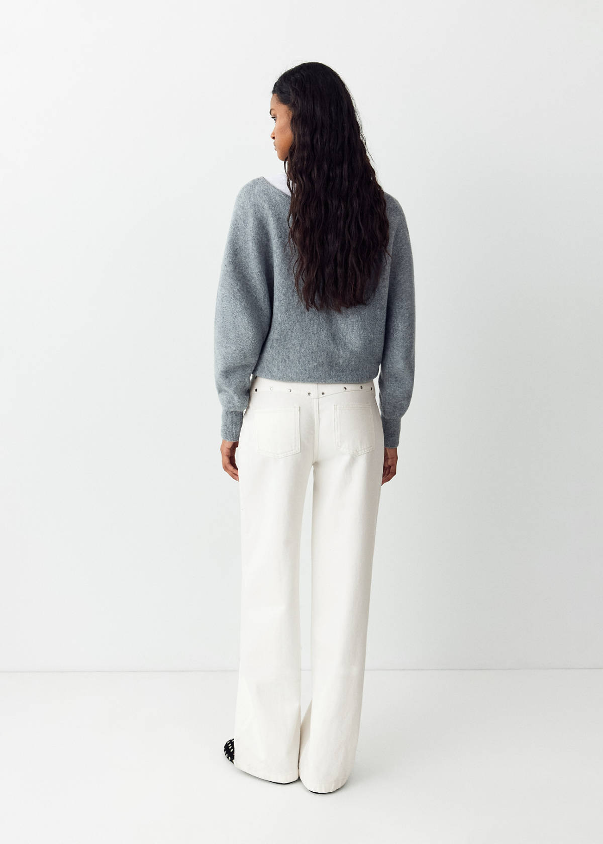 Straight-leg jeans with permanent studs — Off White