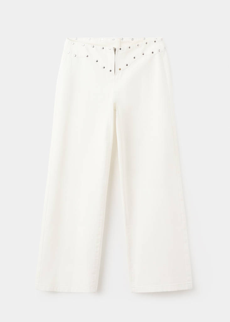 Low-waist jeans with permanent studs — Off White