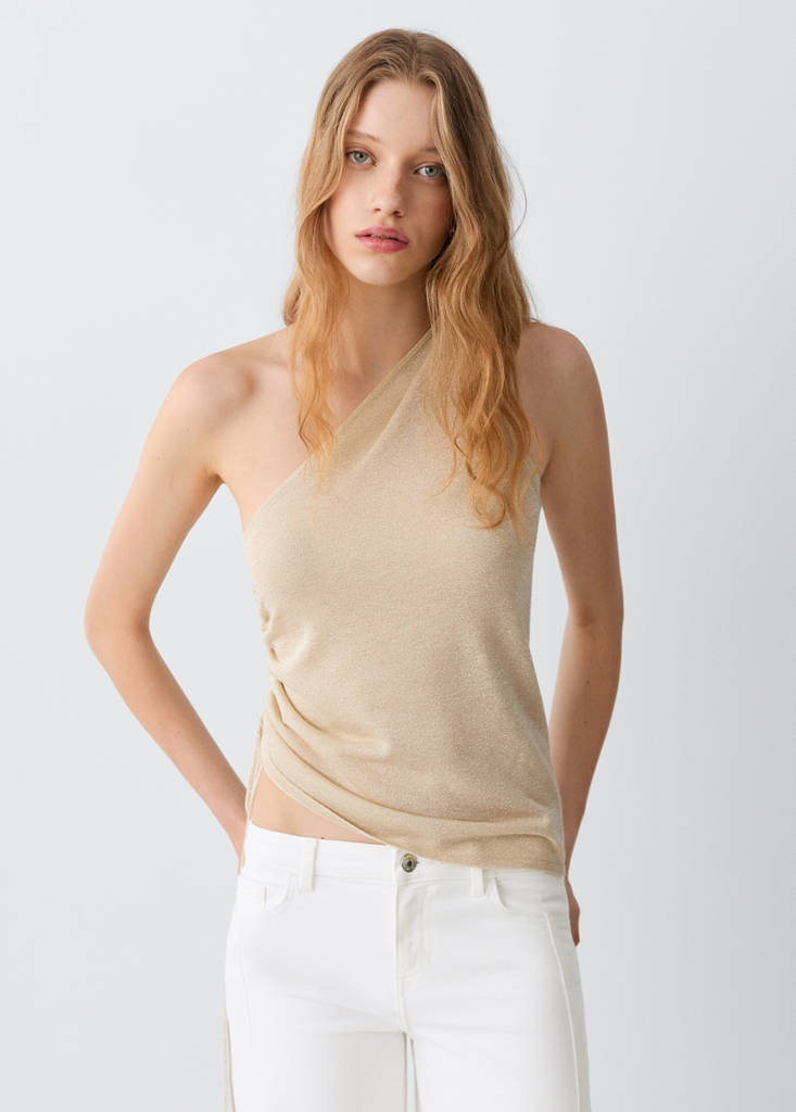 Wide-leg jeans with decorative stitching — White