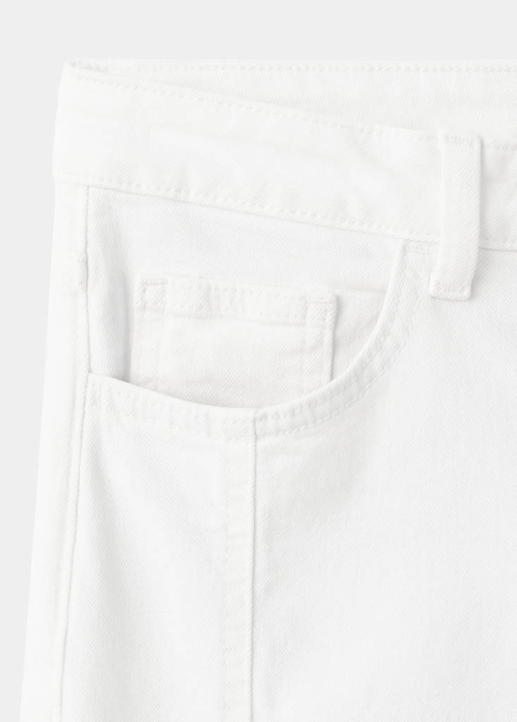 Wide-leg jeans with decorative stitching — White
