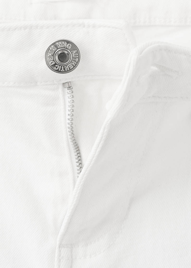 Wide-leg jeans with decorative stitching — White