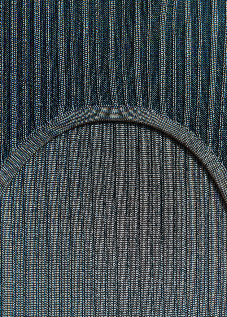 Ribbed open-back top — Dark Blue
