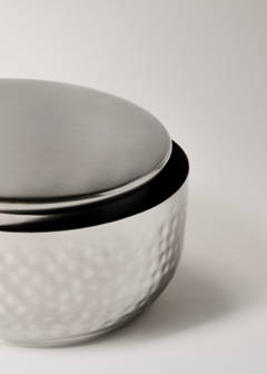 Wooden box with hammered metal effect — Silver 2