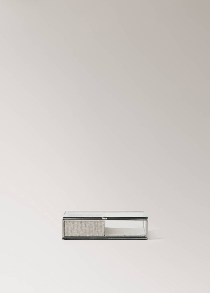 Small glass jewellery box — Ecru