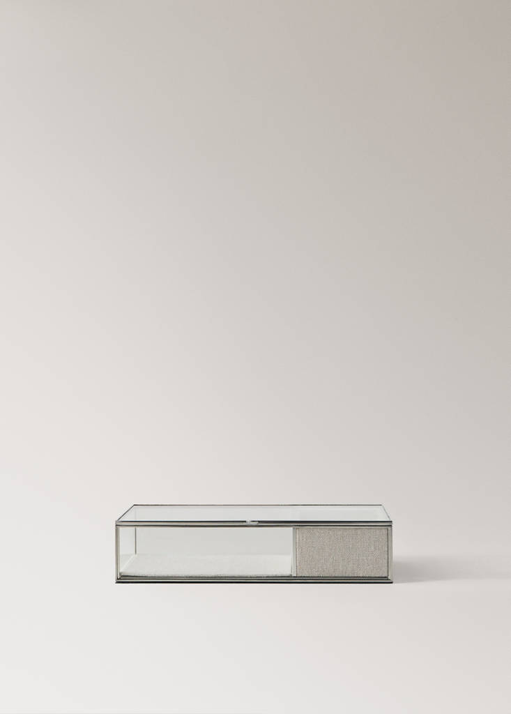 Medium glass jewellery box — Ecru