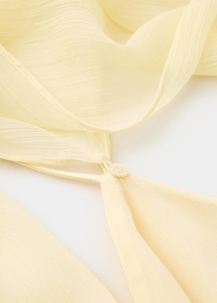 Satin halter neck dress — Pastel Yellow
