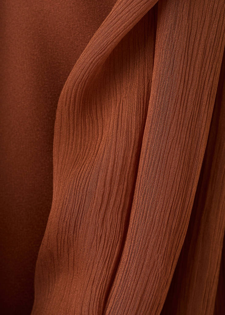 Satin halter neck dress — Brown