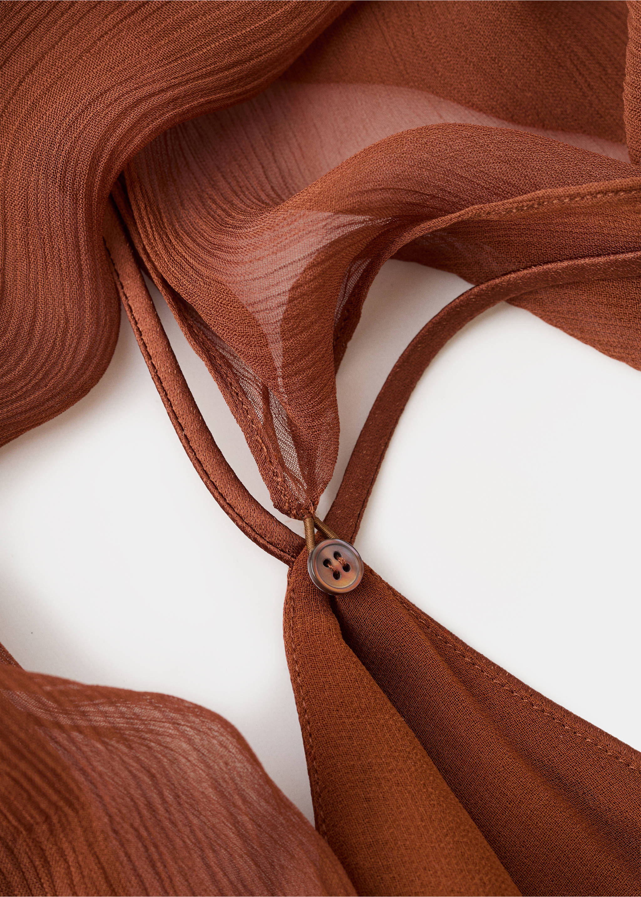 Атласное платье с американской проймой - Деталь изделия 0, Коричневый. Ref: 37021454-00.