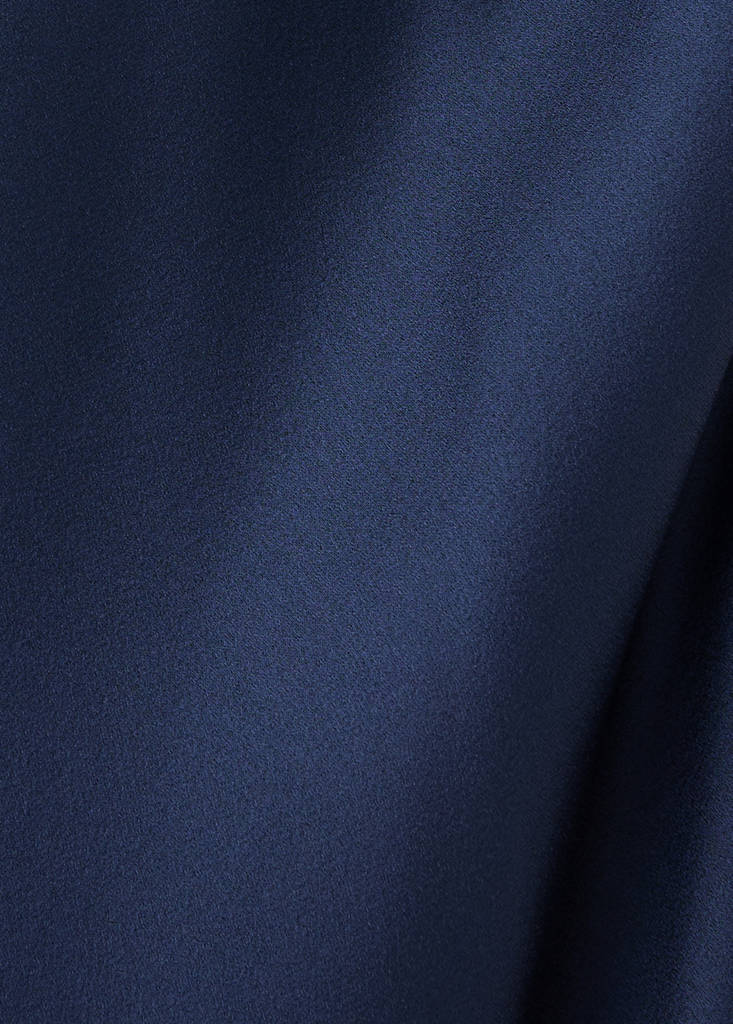 Satin halter neck dress — Night Blue