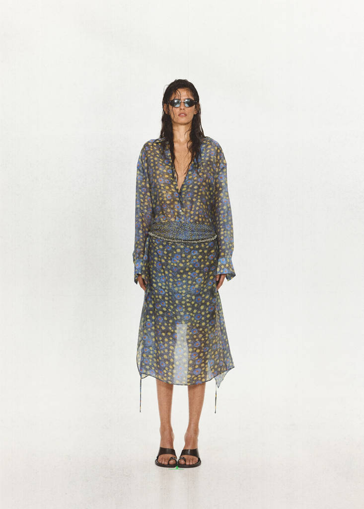 Printed overlay skirt