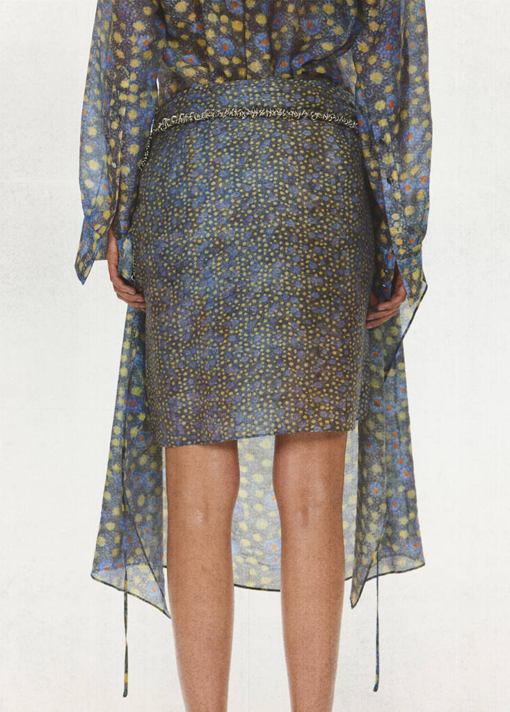 Layered print skirt — Black