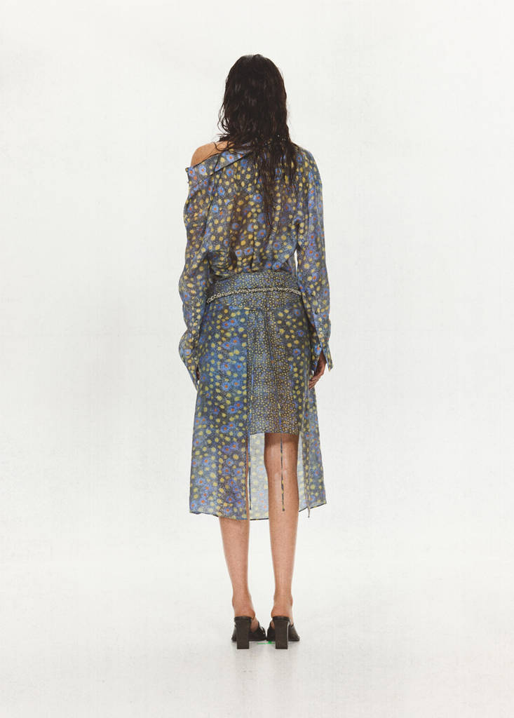 Layered print skirt — Black