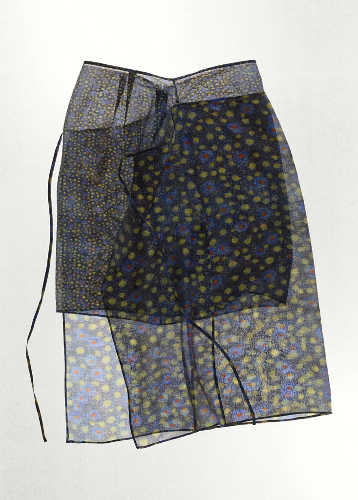 Layered print skirt — Black