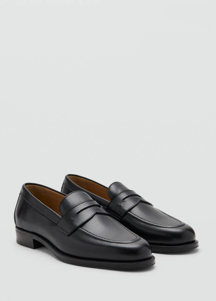 Leather penny loafers — Black