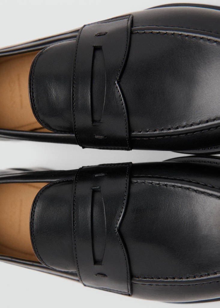 Leather penny loafers — Black
