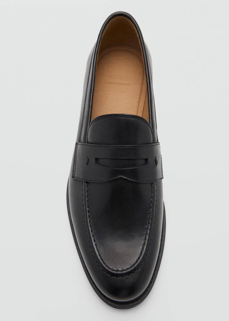 Leather penny loafers — Black