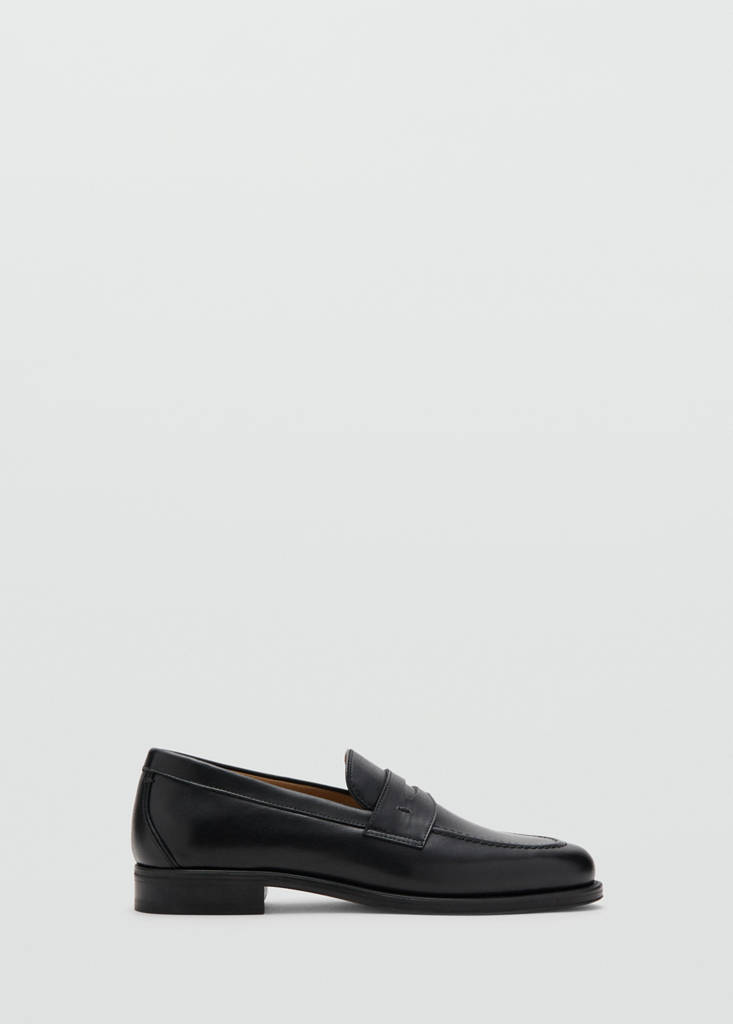 Leather penny loafers — Black