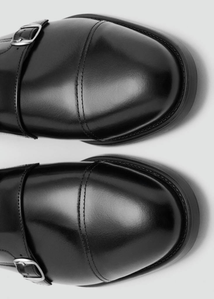 Double buckle leather shoe - thumbnail 4