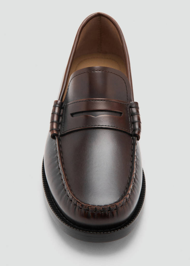 Leather penny loafers — Brown