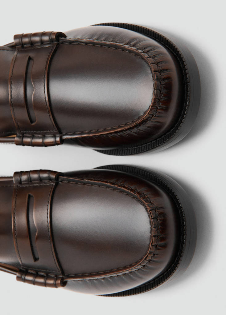 Leather penny loafers — Brown