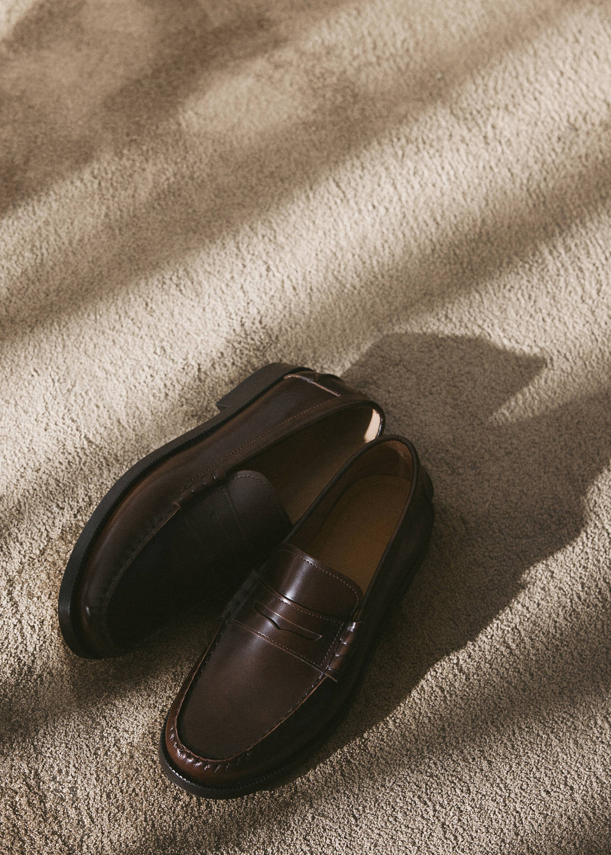 Leather penny loafers — Brown
