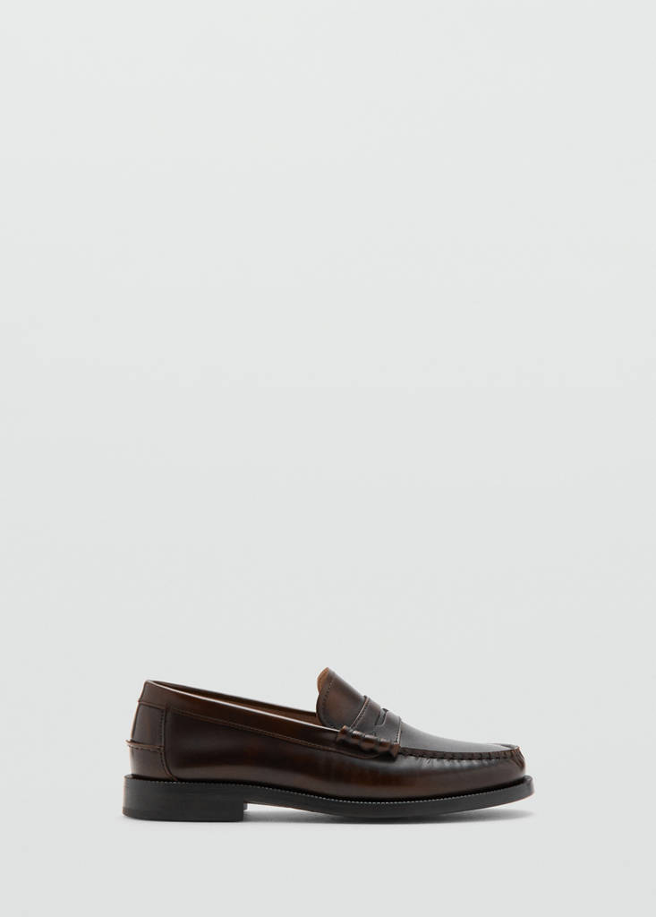 Leather penny loafers — Brown