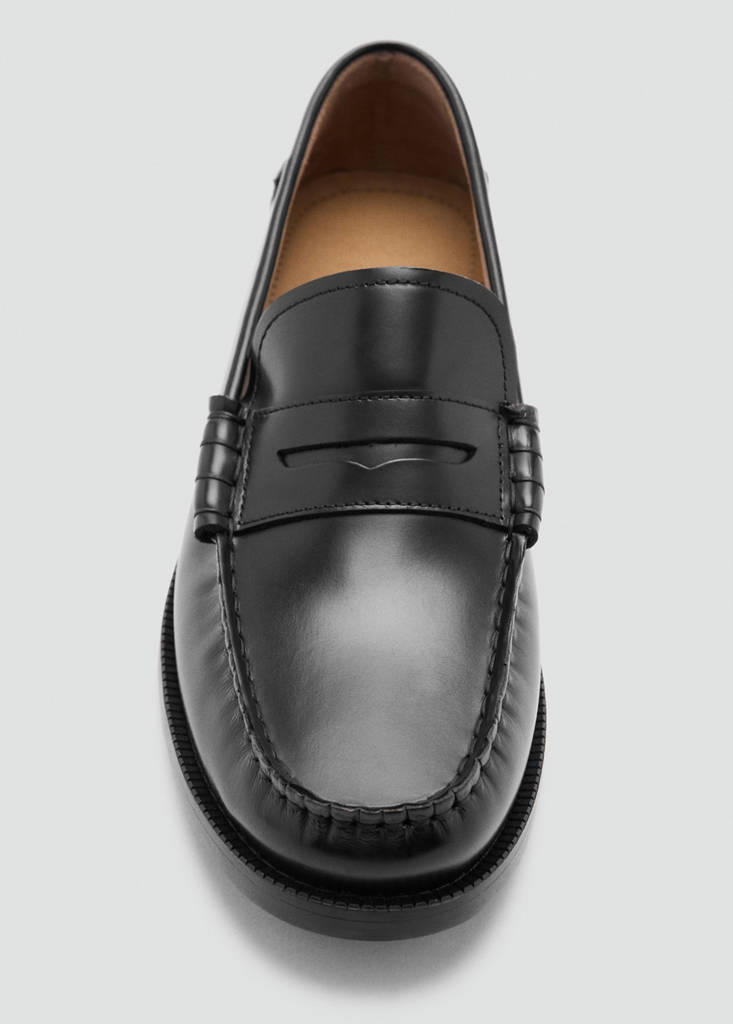Leather penny loafers — Black