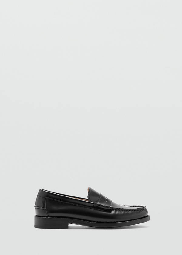 Leather penny loafers — Black