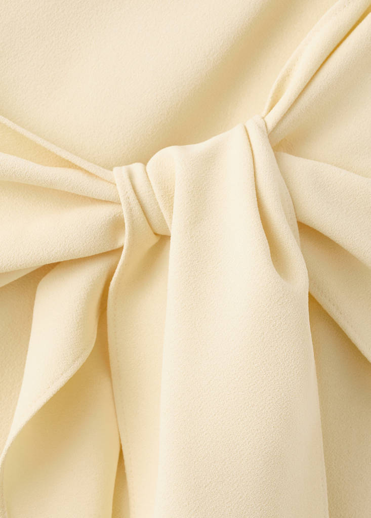 Straight shorts with tie detail — Pastel Yellow