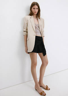 Straight shorts with tie detail — Black 2
