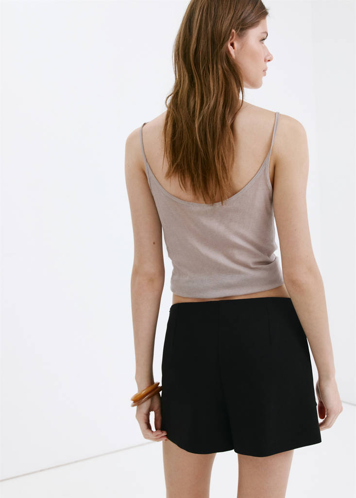 Straight shorts with tie detail — Black