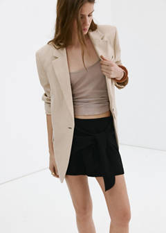 Straight shorts with tie detail — Black 4