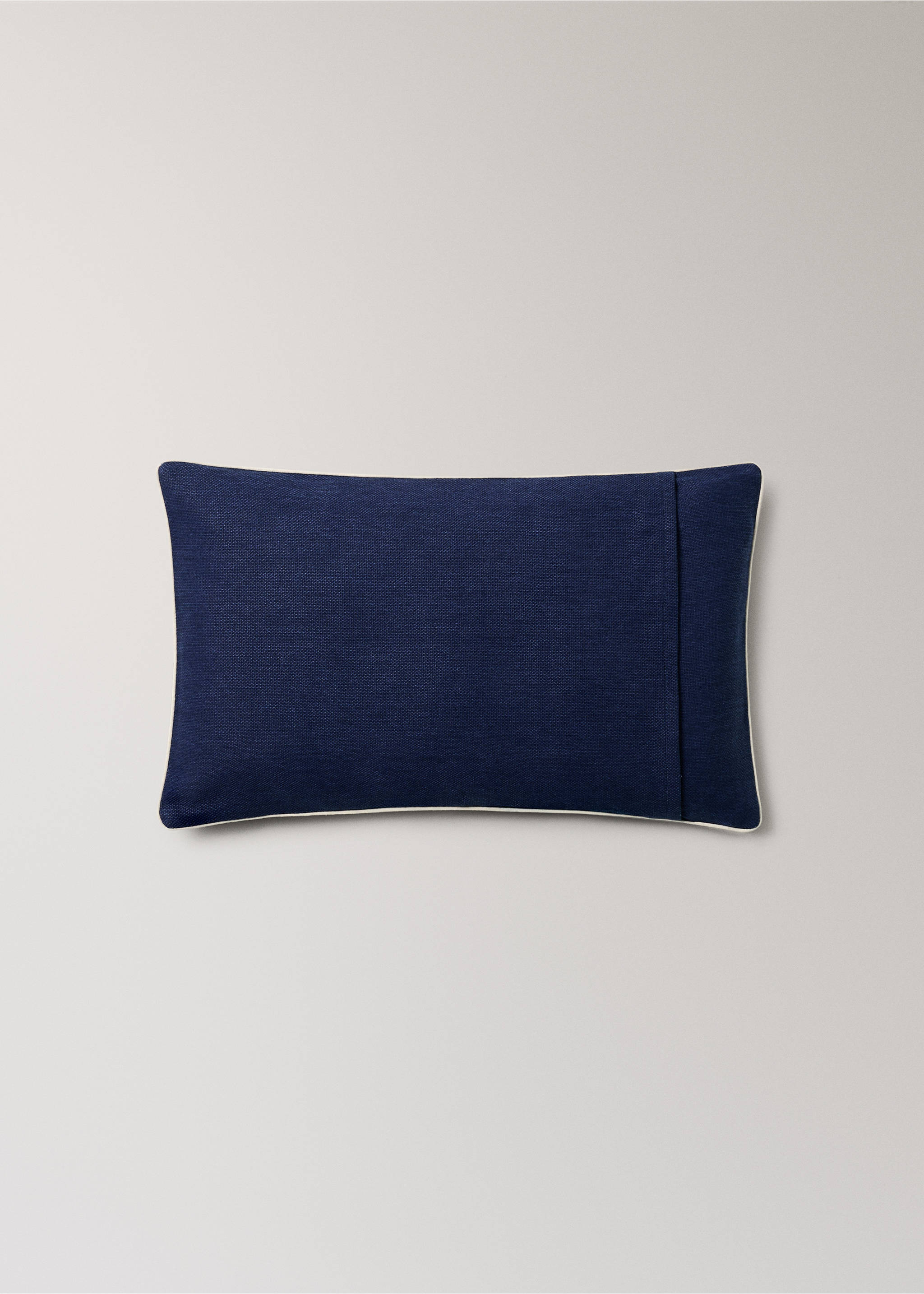 Cotton cushion cover 30x50cm - Details of the article 4, Blue. Ref: 37021469-00.