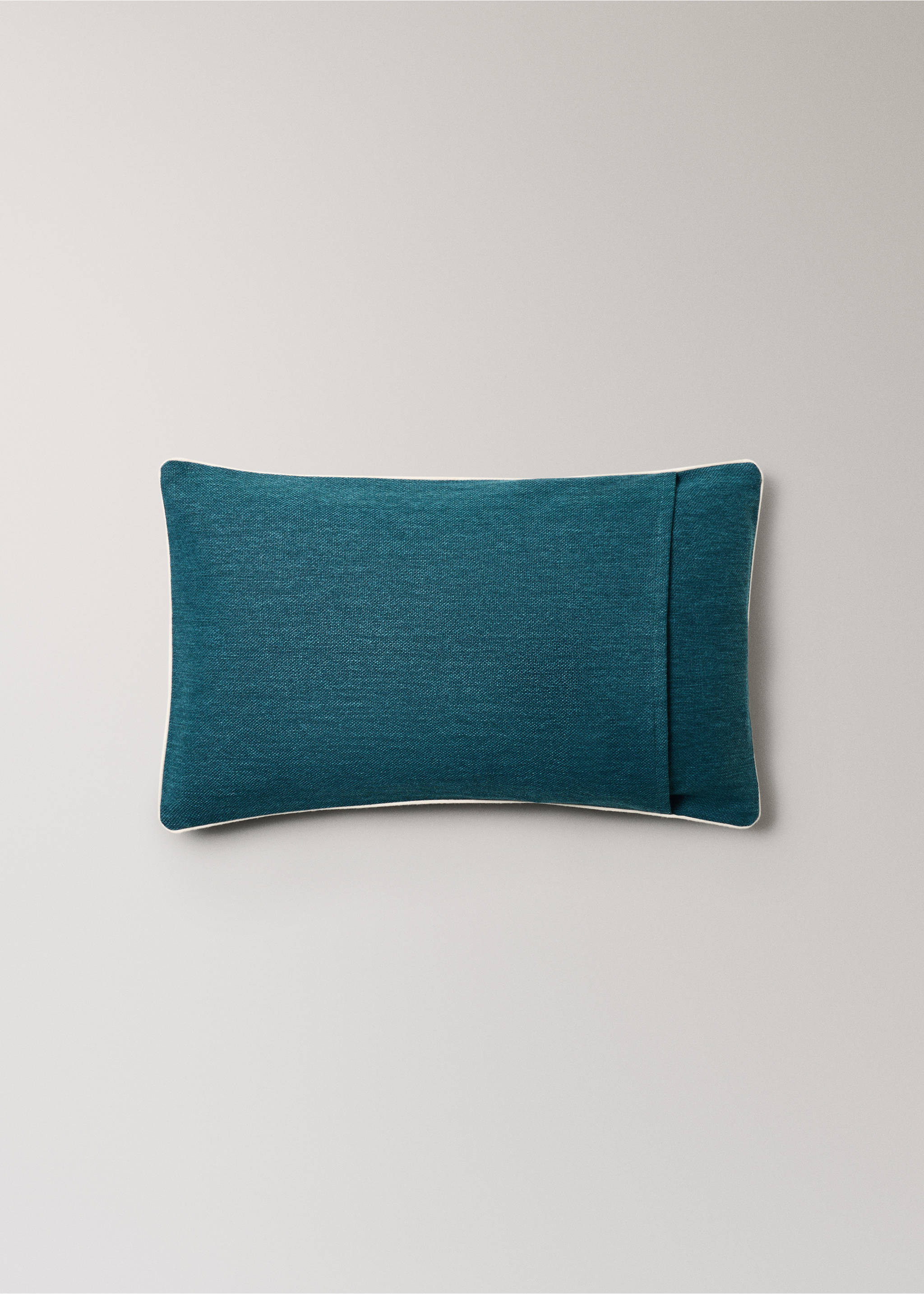 Cotton cushion cover 30x50 cm - Details of the article 4, Petrol Blue. Ref: 37021469-00.