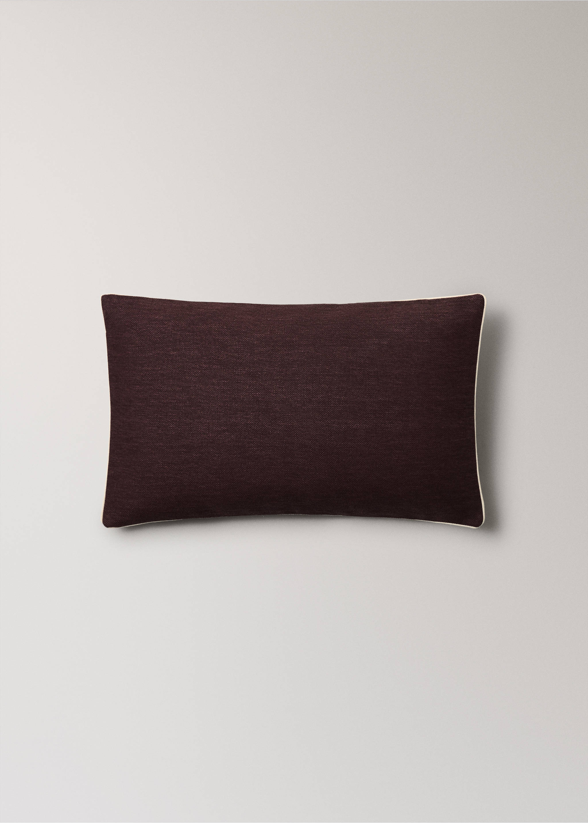 Housse coussin coton liseré 30x50 cm - Article sans modèle, Rouge foncé. Ref: 37021469-00.