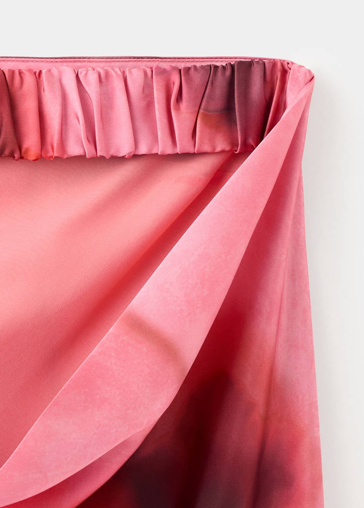 Strapless floral dress — Pastel Pink