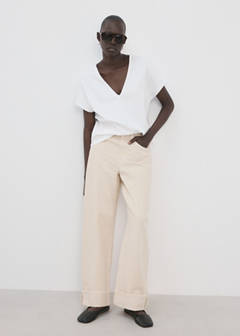 V-neck cotton T-shirt — White 2