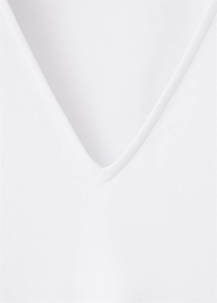 V-neck cotton T-shirt — White