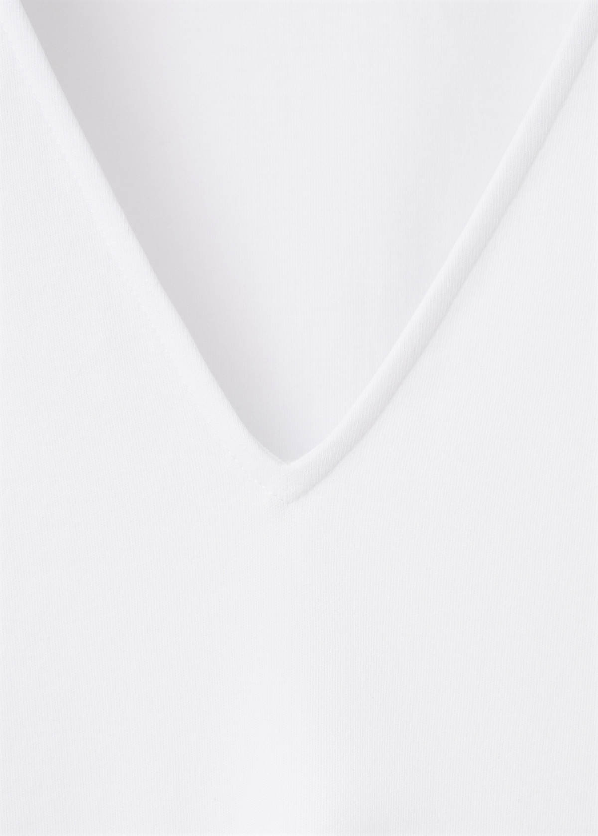 V-neck cotton T-shirt — White