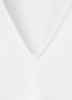 V-neck cotton T-shirt — White 9