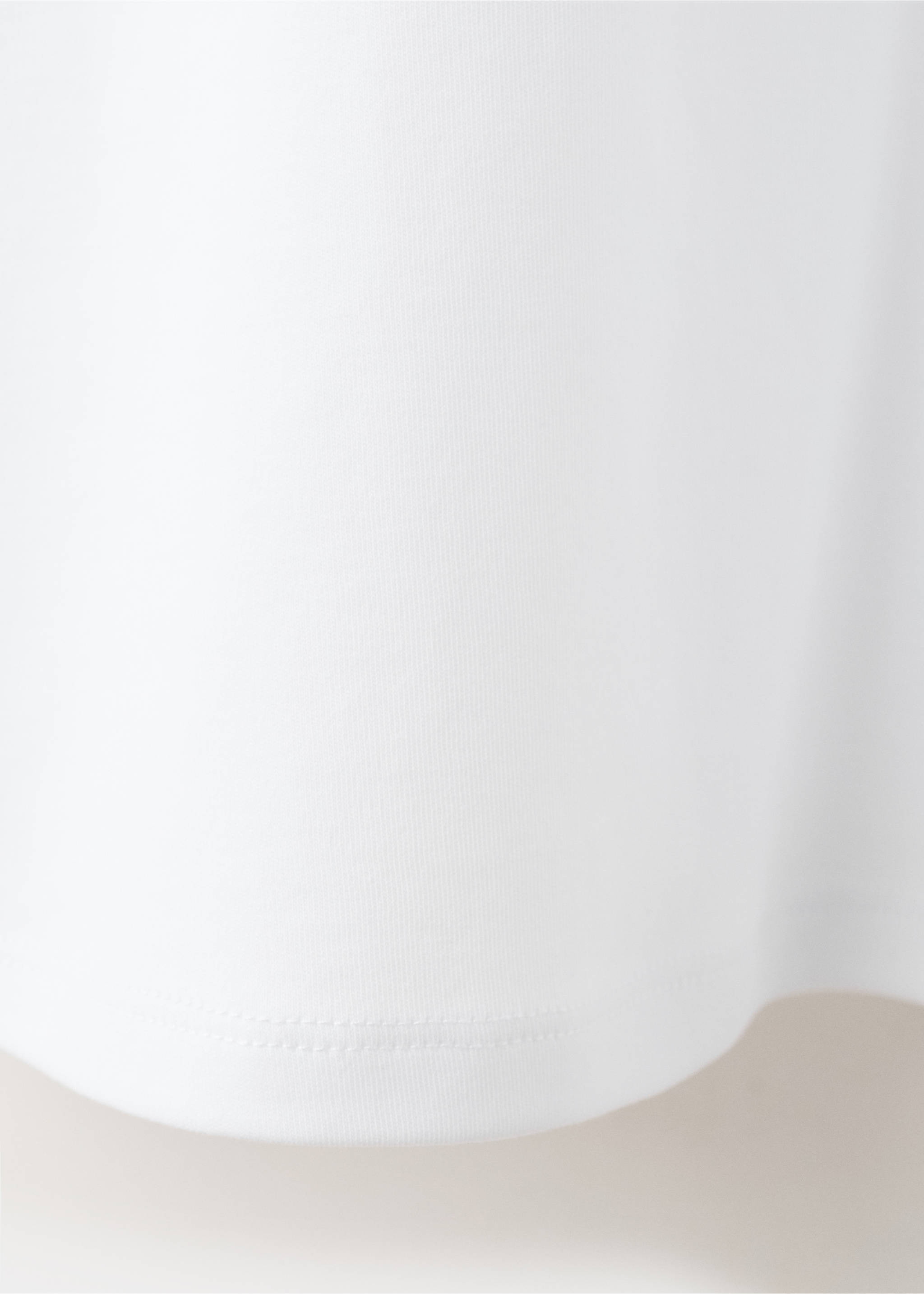 V-neck cotton T-shirt - Details of the article 0, White. Ref: 37021472-00.