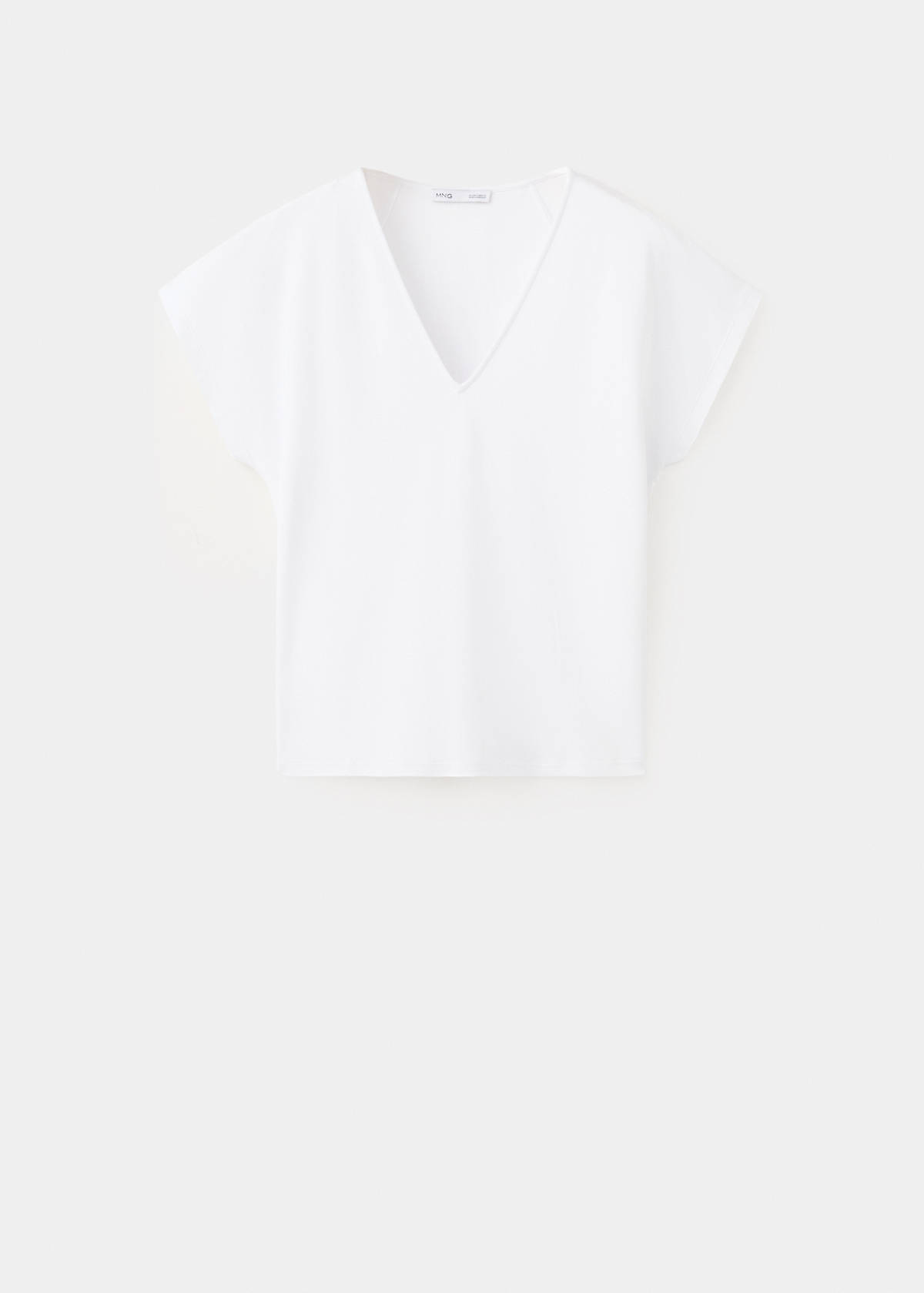 V-neck cotton T-shirt — White