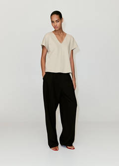 V-neck cotton T-shirt — Light/Pastel Grey 2